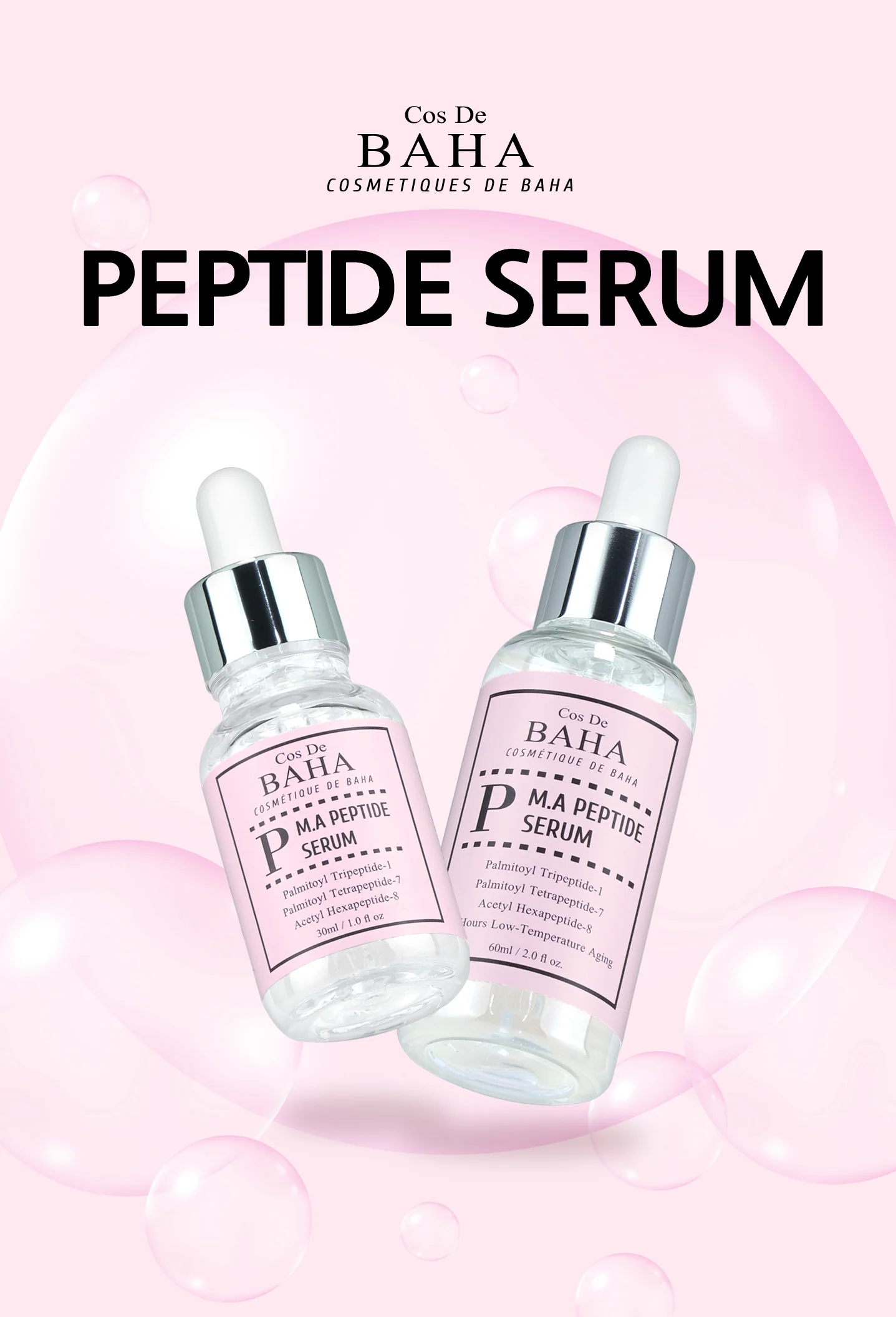 Cos De BAHA Matrixyl 3000 Argireline Peptide Hyaluronic Acid Serum 30ml