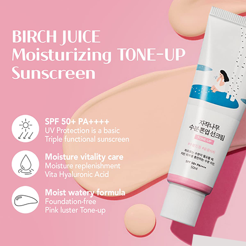 Round Lab Birch Moisture Tone-Up Sunscreen SPF50+ 50ml