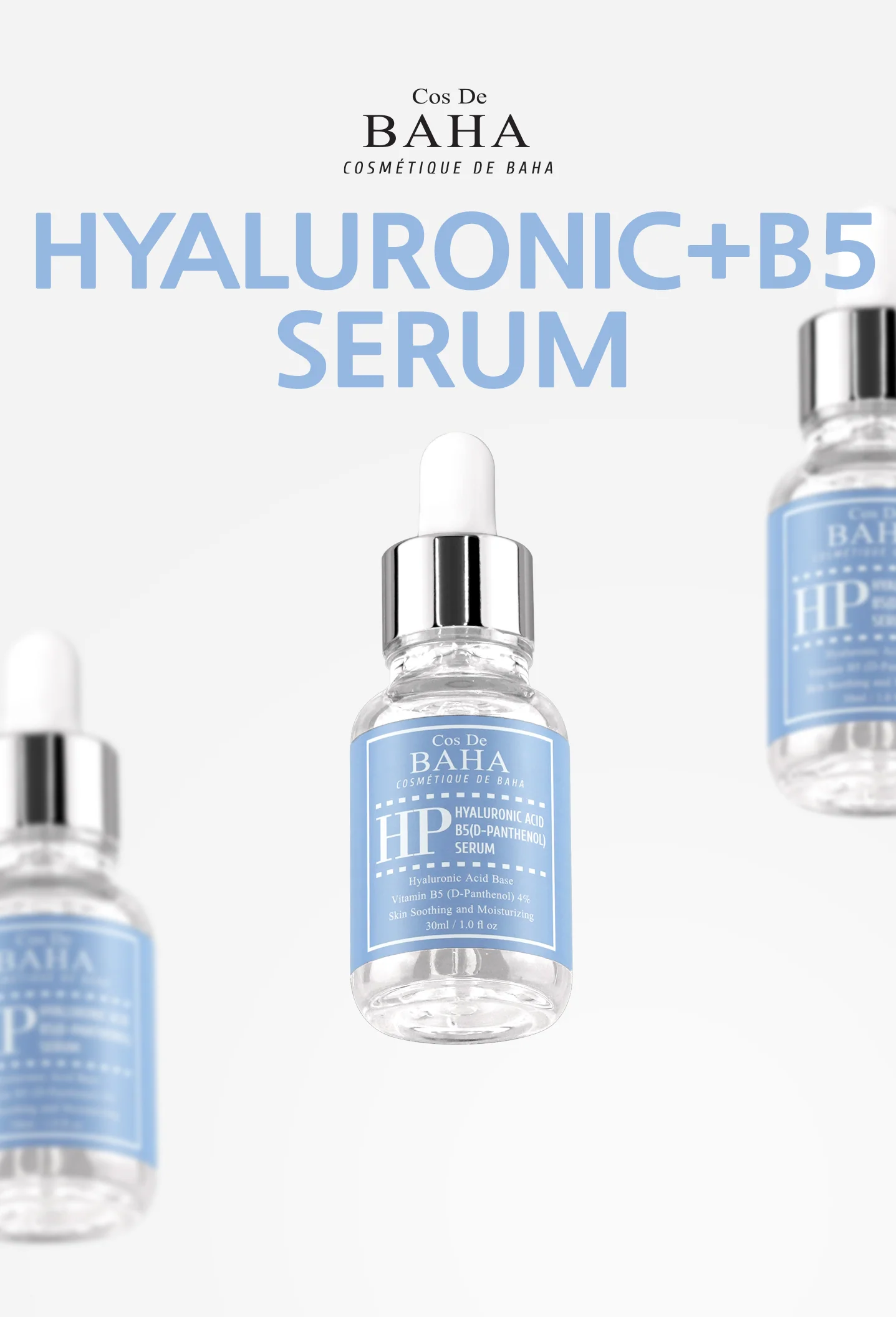 Cos De BAHA Hyaluronic Acid + Vitamin B5 4% B3 Serum 30ml