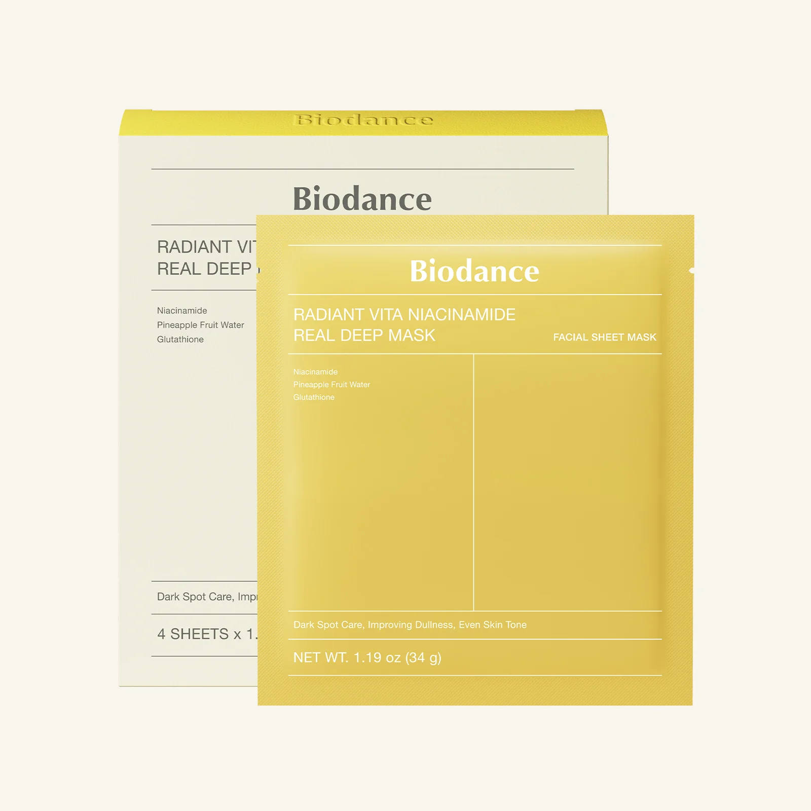 Biodance Radiant Vita Niacinamide Real Deep Mask (Box 4ea)