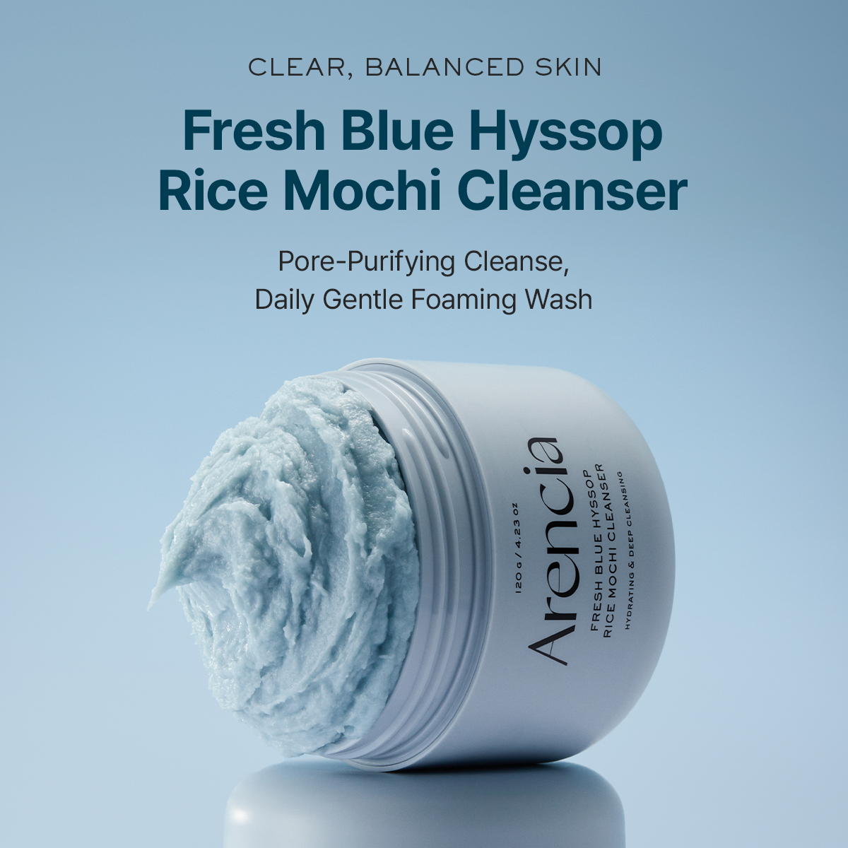 Arencia Fresh Blue Hyssop Rice Mochi Cleanser 120gr