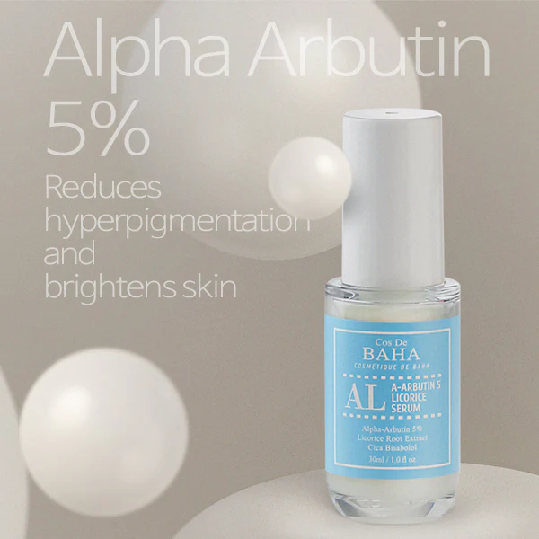 Cos De BAHA Alpha-Arbutin 5% Licorice CICA Bisabolol Facial Serum 30ml