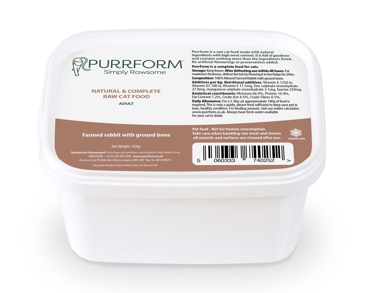 Purrform Adult Complete Rabbit 450g