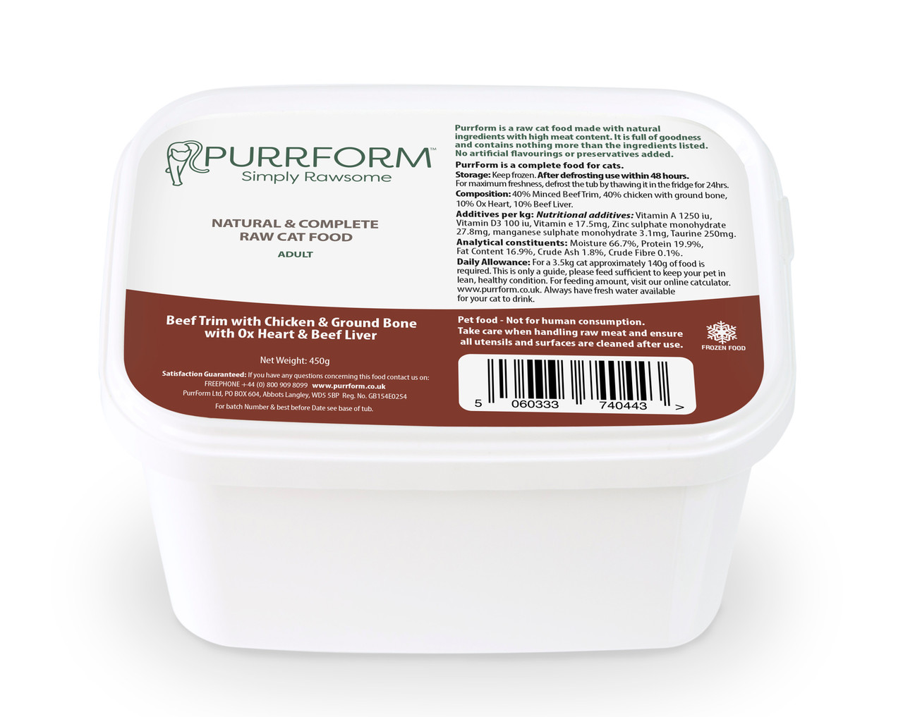 Purrform Adult Complete Beef & Chicken 450g