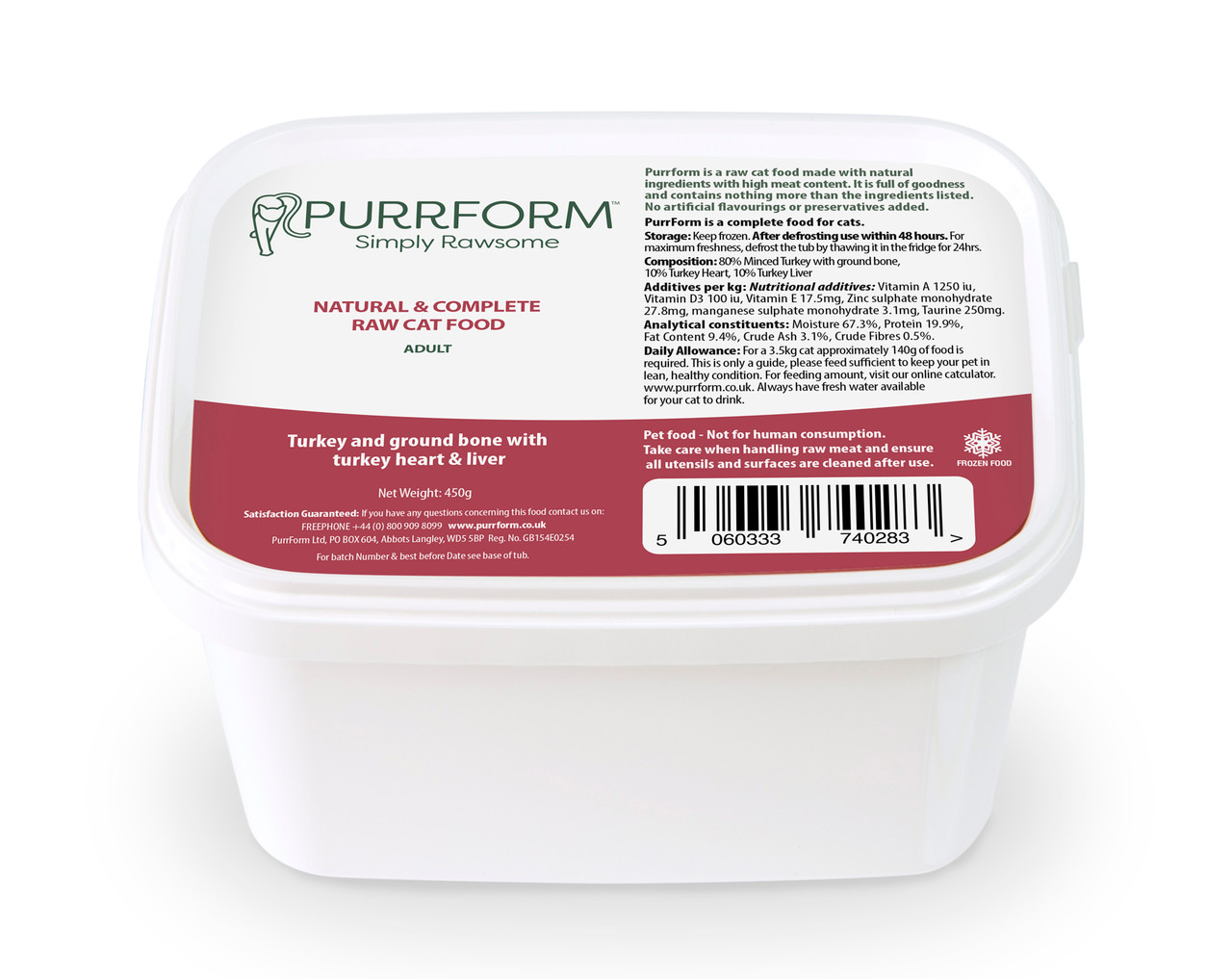Purrform Adult Complete Turkey 450g