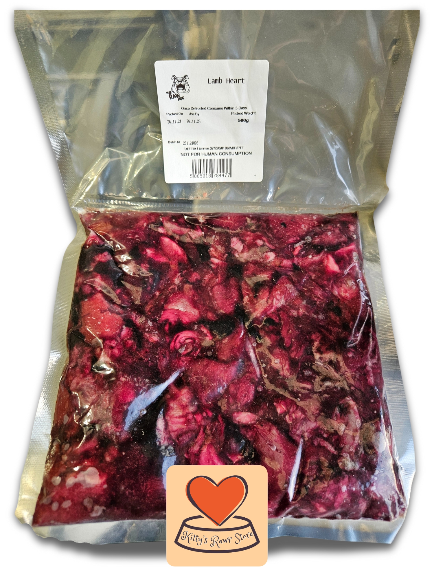 Hear Me Raw Lamb Heart Chunks 500g