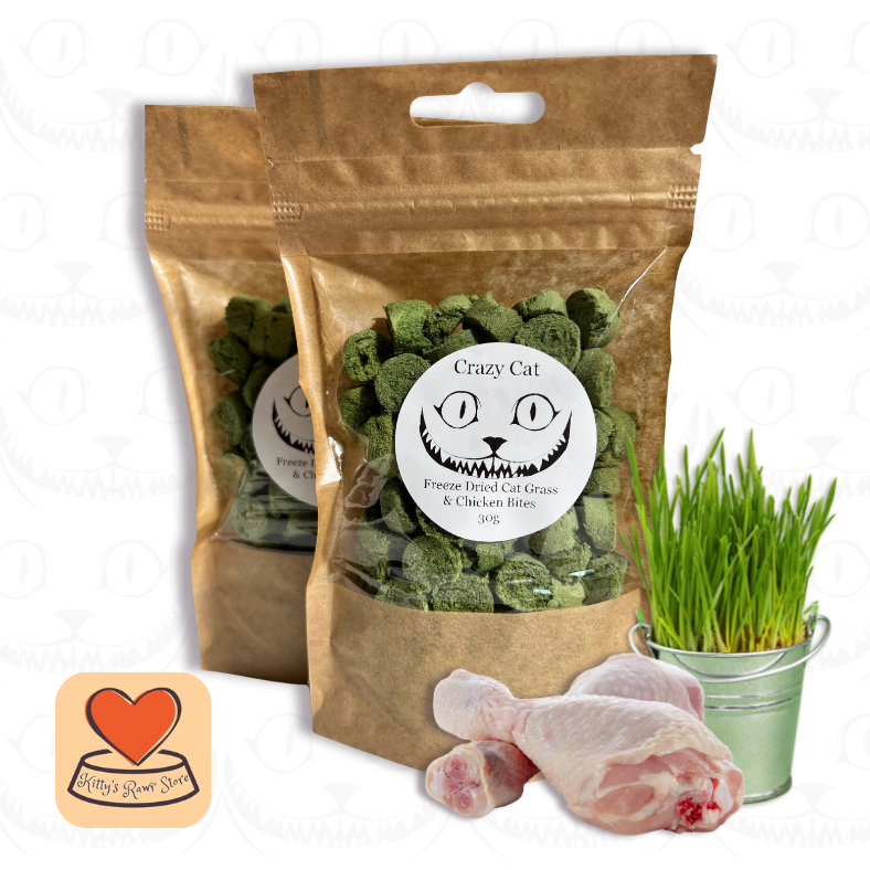 Crazy Cat Chicken & Cat Grass Bites 30g