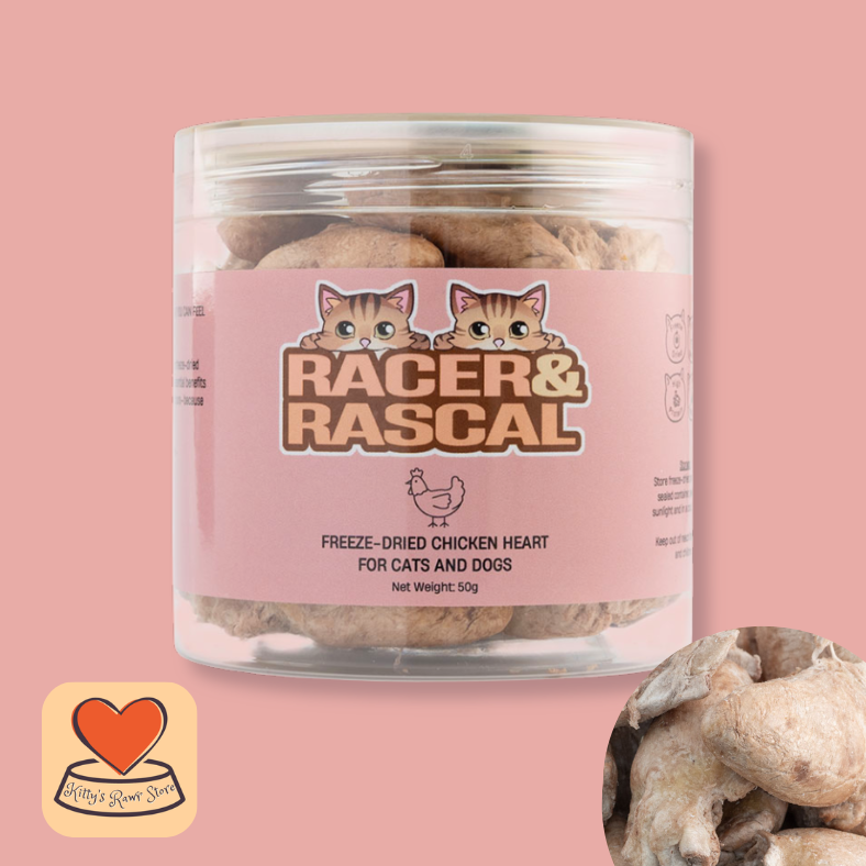 Racer & Rascal Freeze-Dried Chicken Hearts 50g