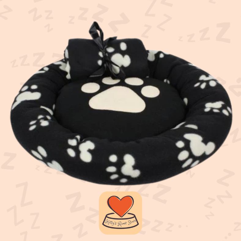 Dream Paws Round Paw Bed & Blanket 