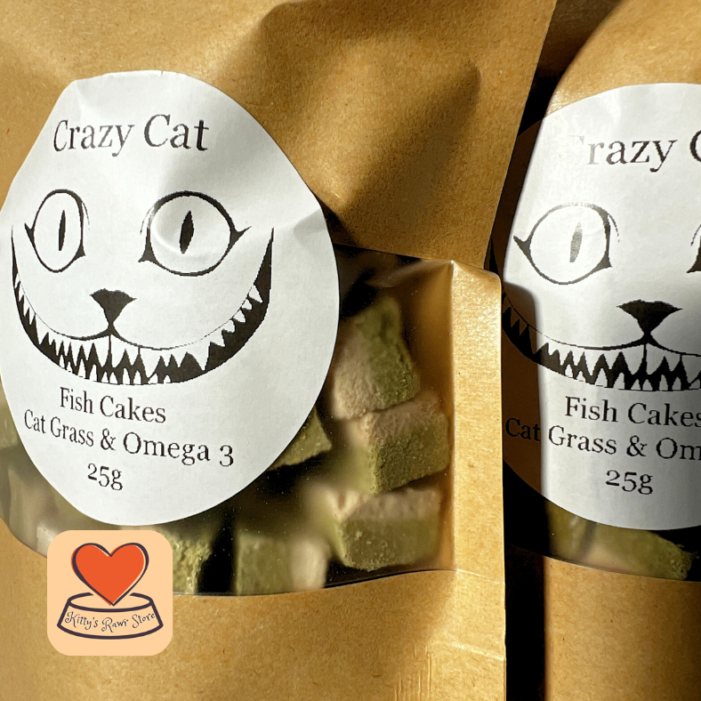 Crazy Cat Fish Cakes with Cat Grass + Omega 3 25g