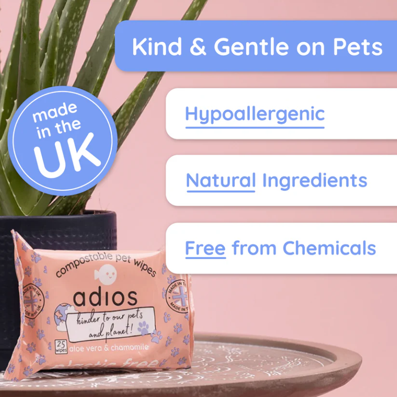 Adios Compostable Pet Wipes