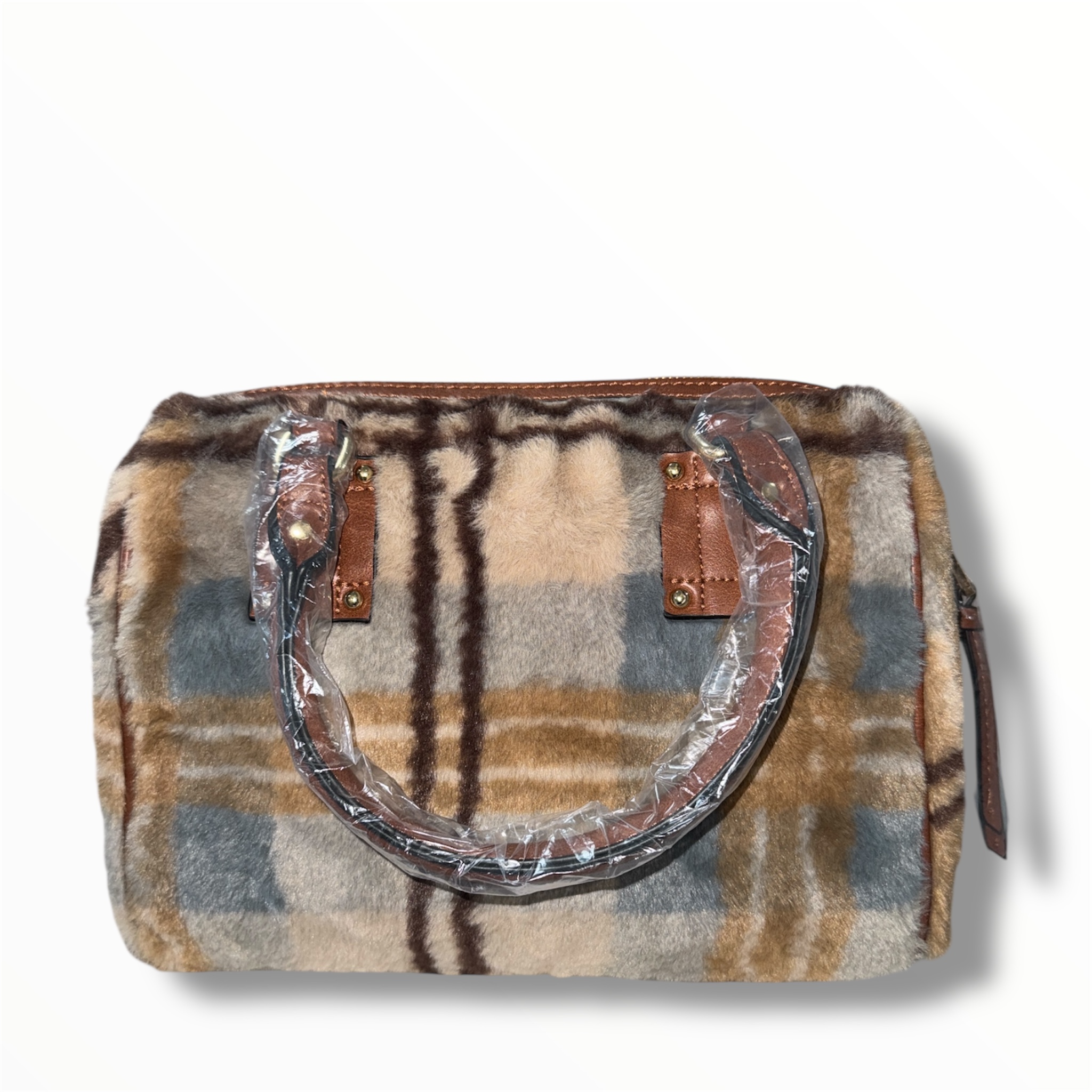 Bolsa Média C/ Pelo Xadrez 