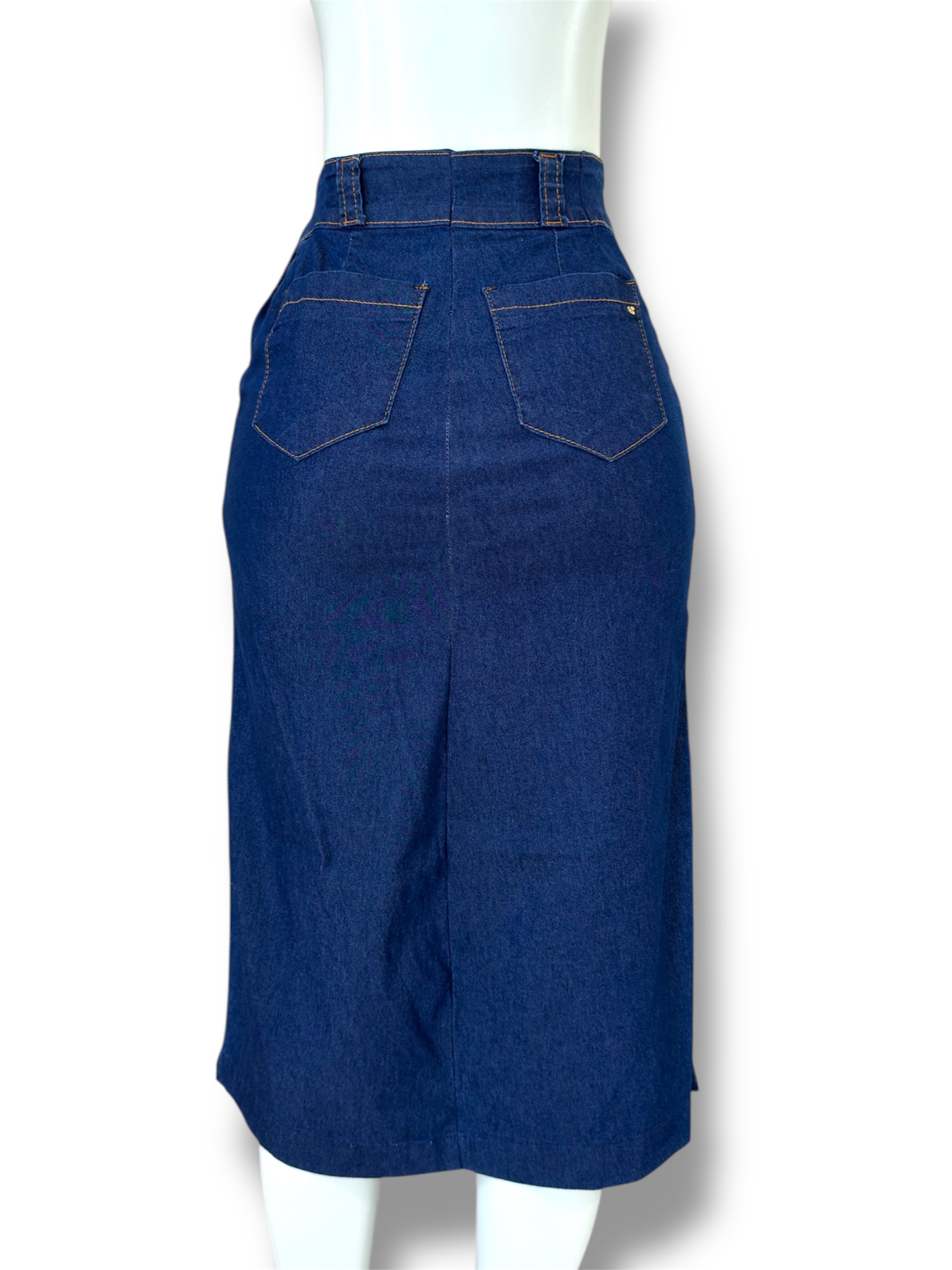 Saia jeans escura 