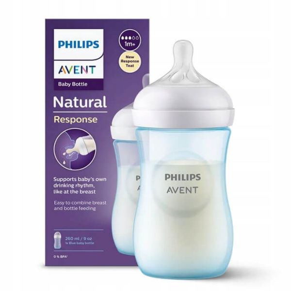 Avent baby Bottle Natrual Response 260Ml Blue