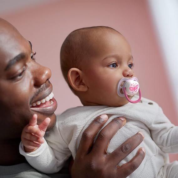 Philips Avent Ultra Air Pacifier Orthodontic & BPA, with Extra Ventilation Holes 0-6 Months Pack of 2 Pink Color