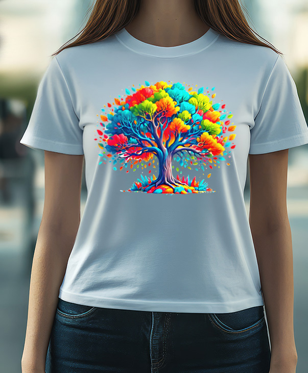 Camiseta con Árbol Colorido