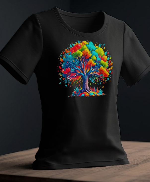 Camiseta con Árbol Colorido