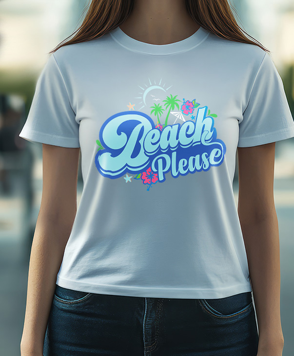 Playera con diseño Beach please