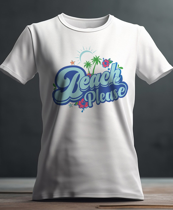 Playera con diseño Beach please