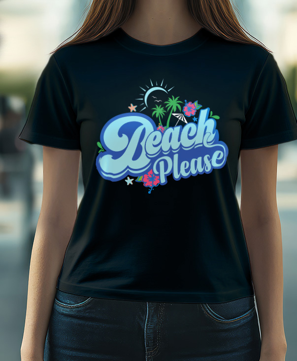 Playera con diseño Beach please