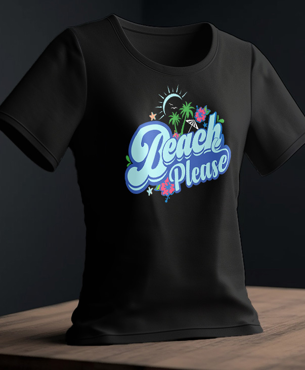 Playera con diseño Beach please