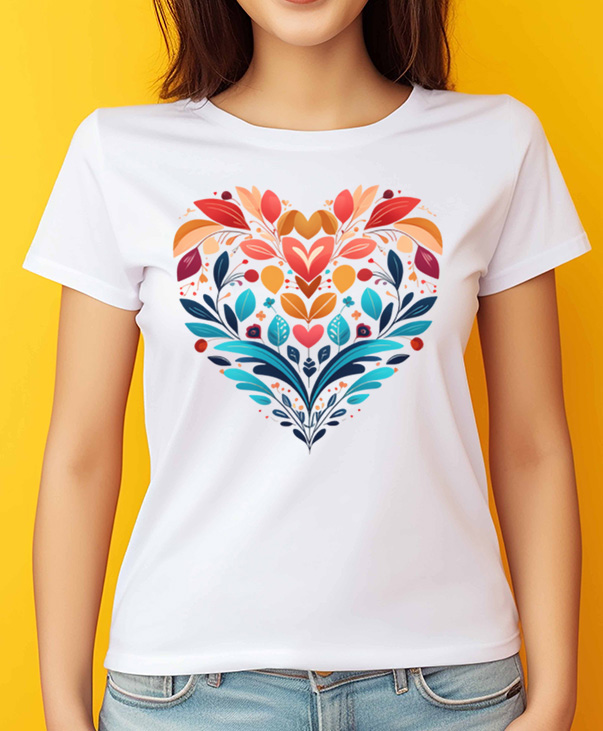 Playera con diseño de corazón