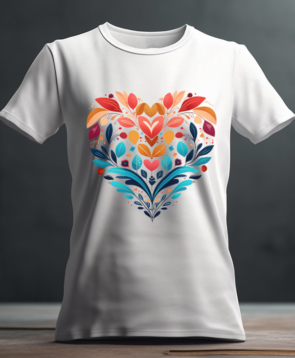 Playera con diseño de corazón