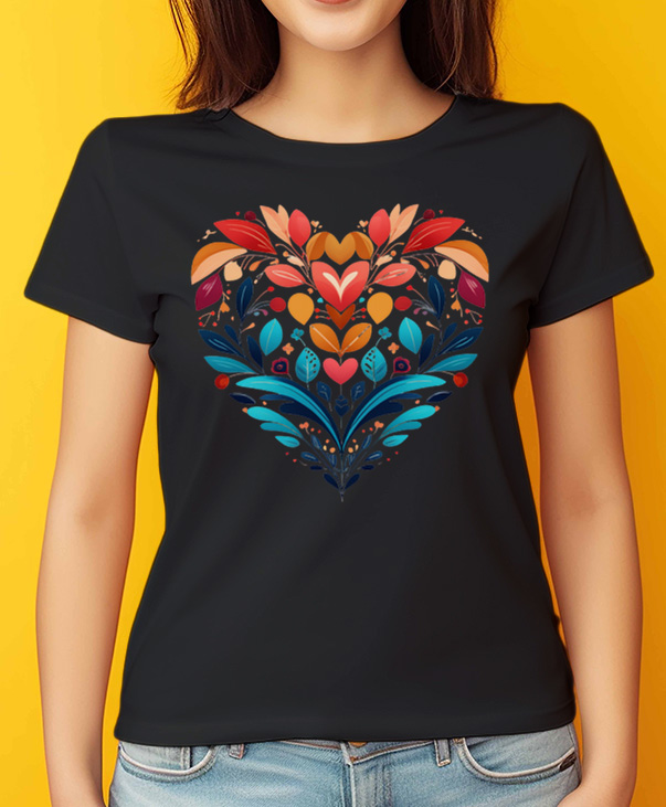 Playera con diseño de corazón