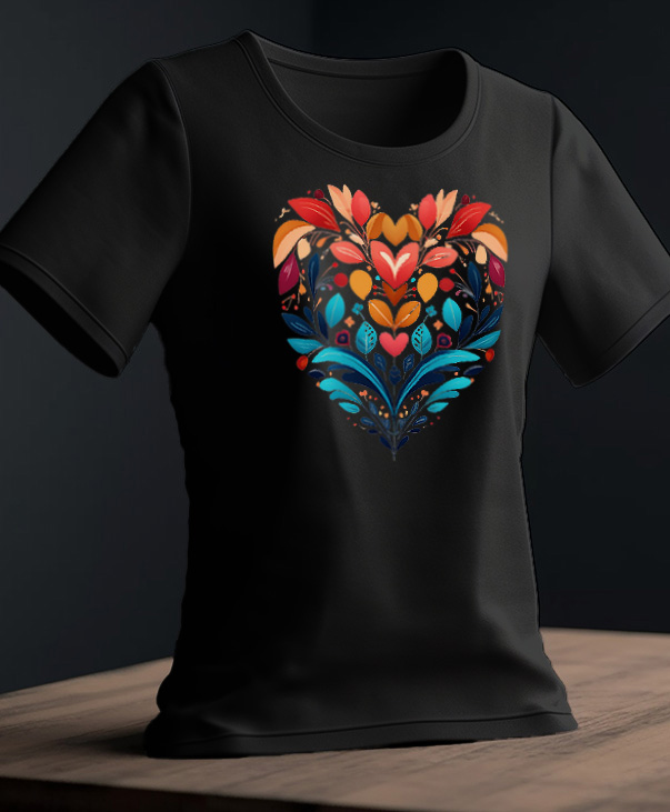 Playera con diseño de corazón