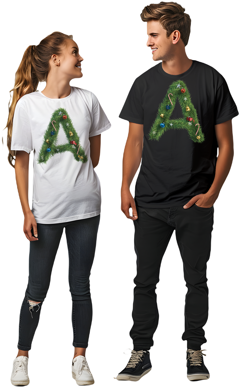 Playeras decorativas con letra 'A'