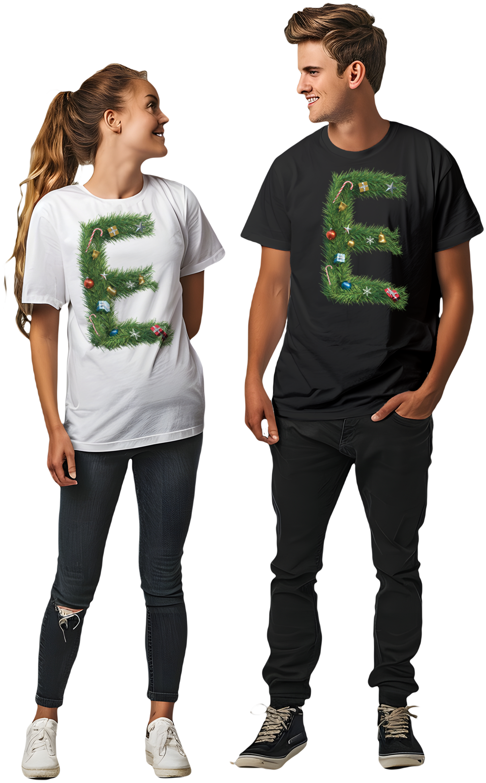 Playeras con letra decorativa