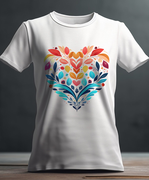 Playera con diseño de corazón