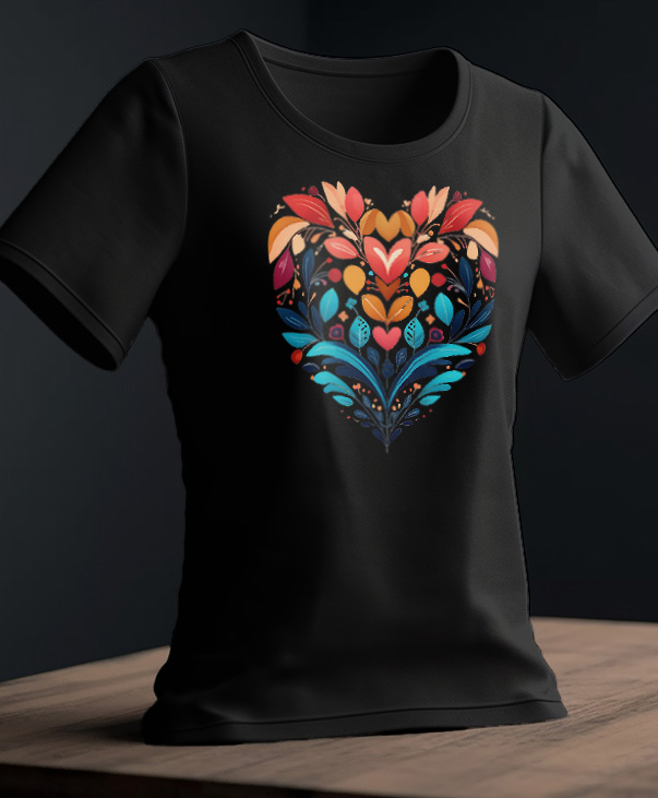 Playera con diseño de corazón