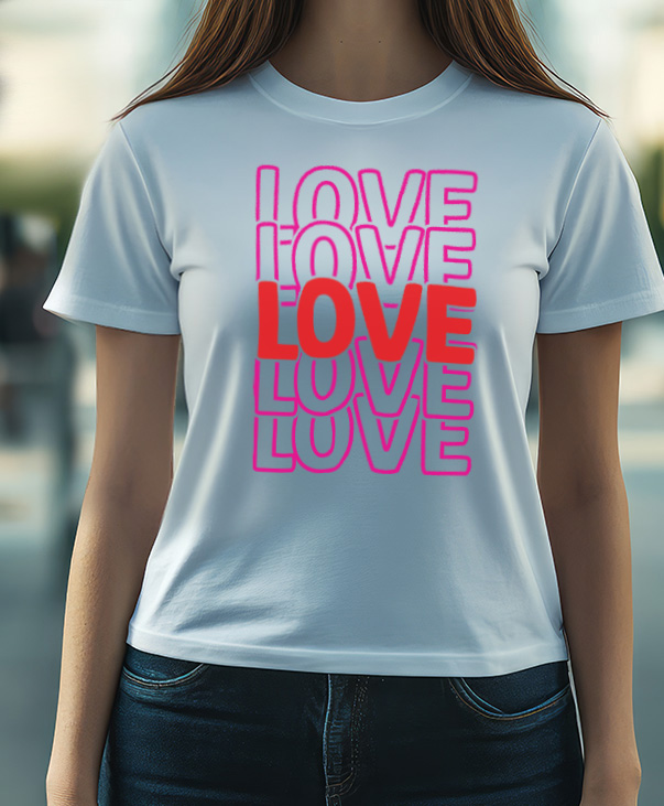 Playera Blanca con Diseño de Amor