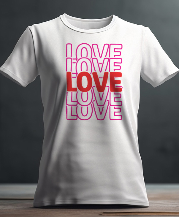 Playera Blanca con Diseño de Amor