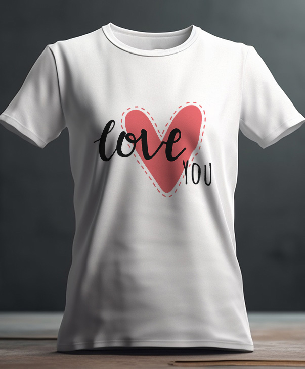 Playera blanca con diseño de corazón