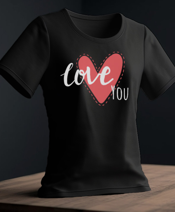Playera blanca con diseño de corazón