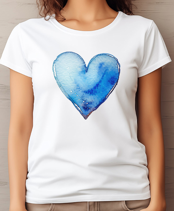 Playera con corazón azul