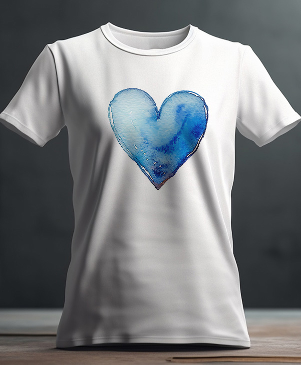 Playera con corazón azul