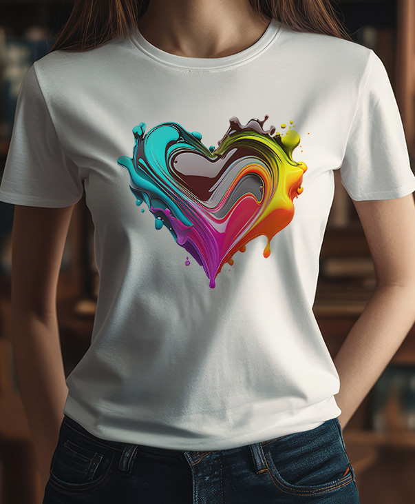 Playera con diseño de corazón artístico