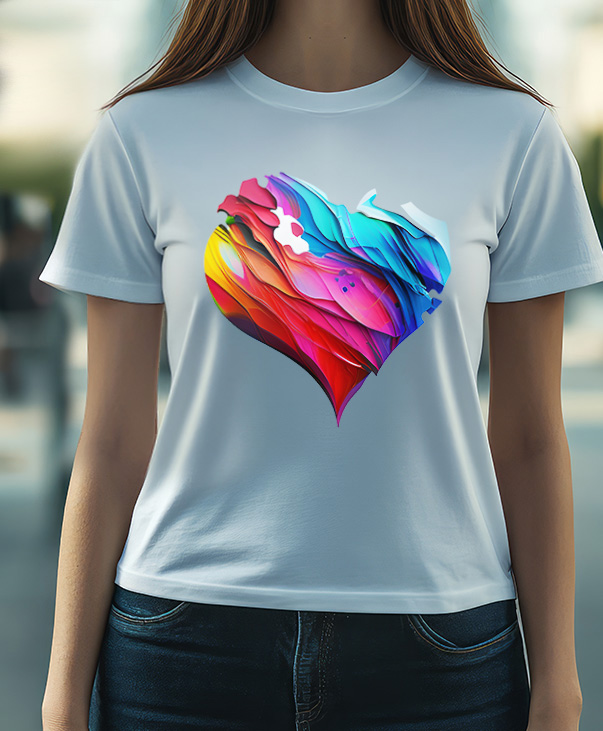 Playera con diseño de corazón