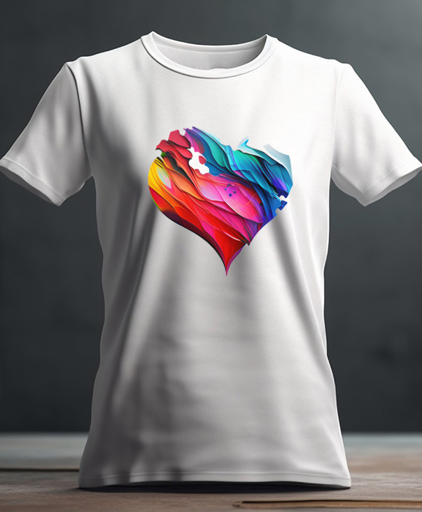 Playera con diseño de corazón