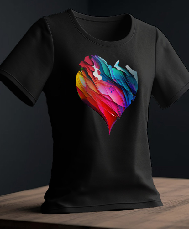 Playera con diseño de corazón