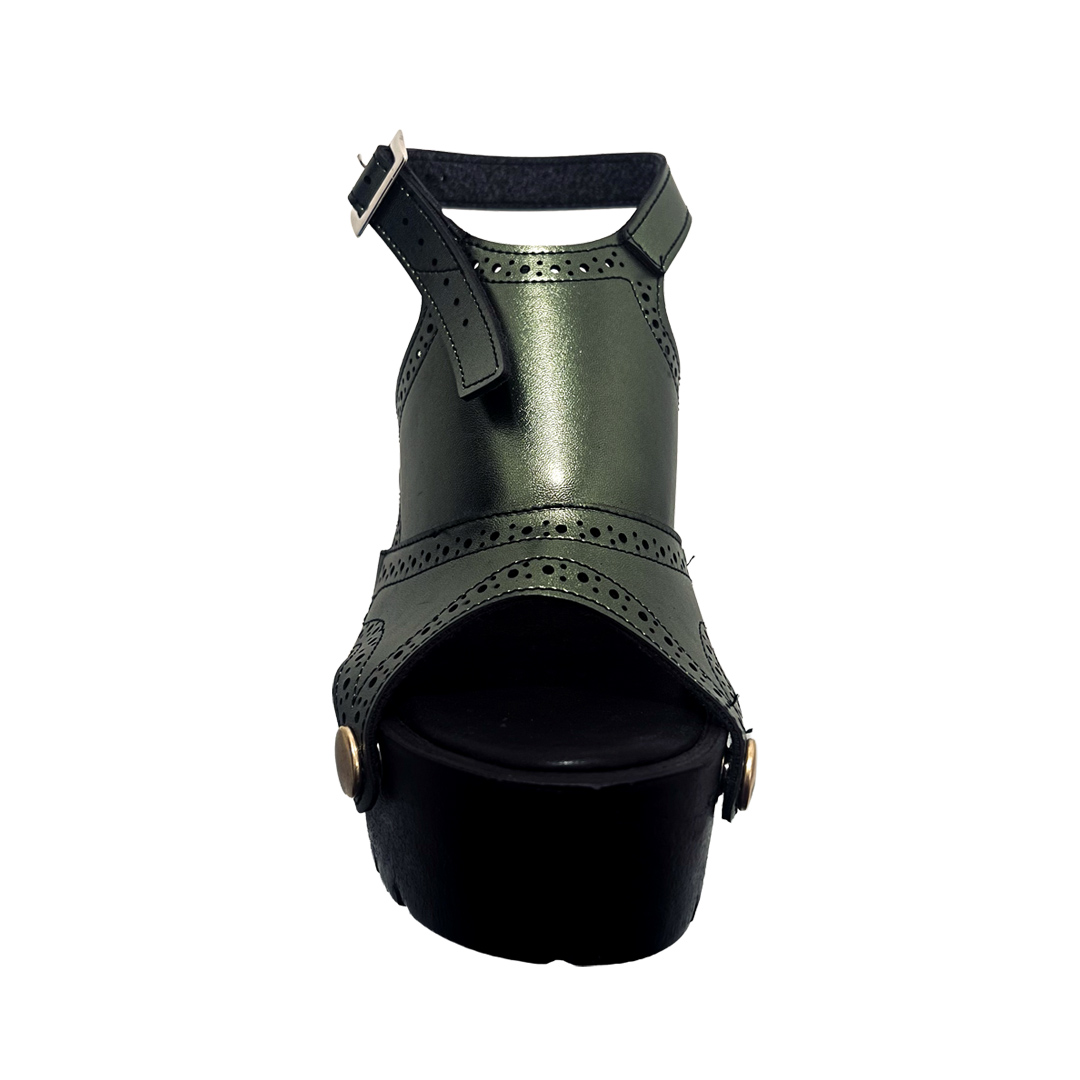 Emerald Metallic High Platform Heels