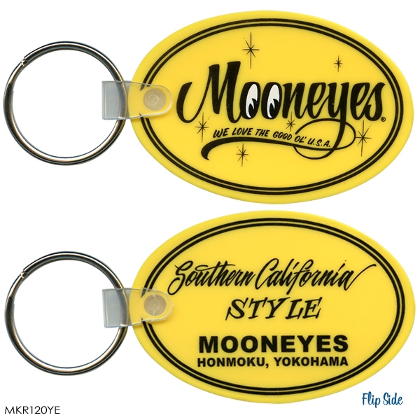 Mooneyes Oval Rubber Keychain - Yellow ( Chaveiro )