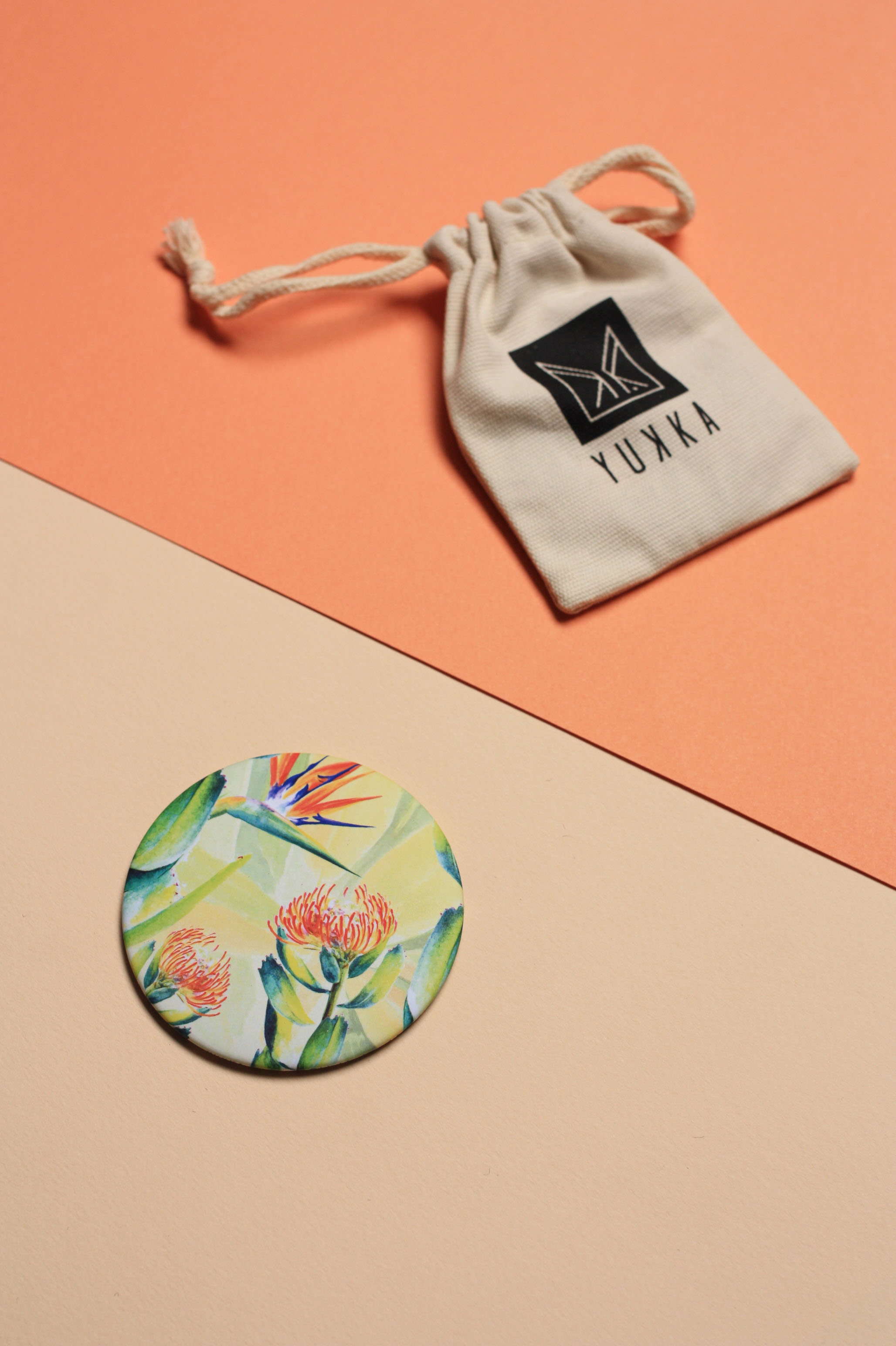 Miroir de poche "Oiseau de paradis"