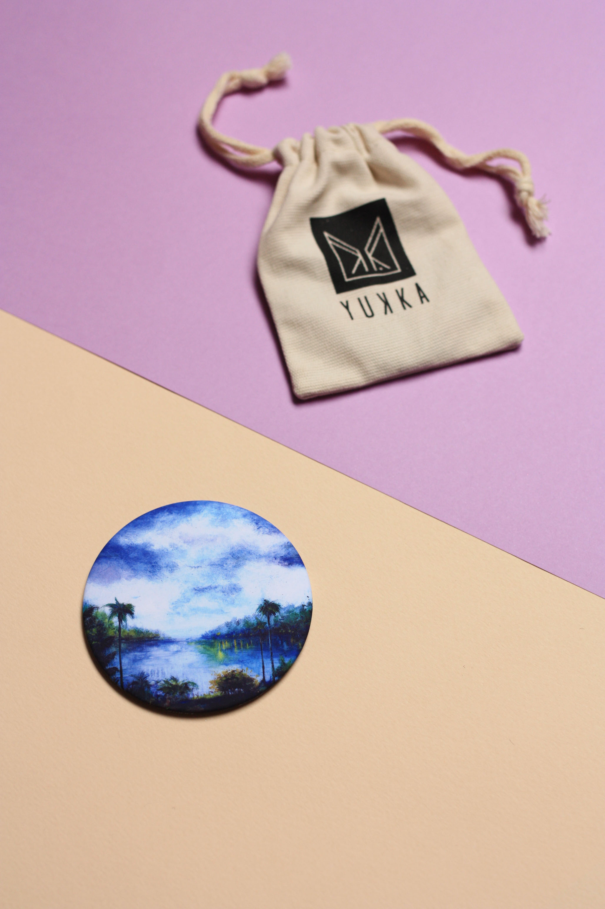 Miroir de poche "Illusion lilas"