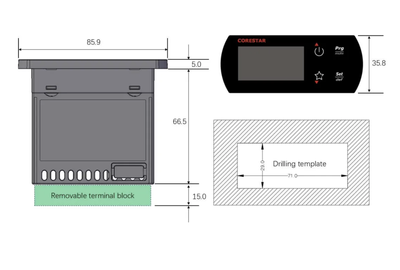 Controlador De Temperatura Corestar Rx33rs01 Modbus 2 Relevos