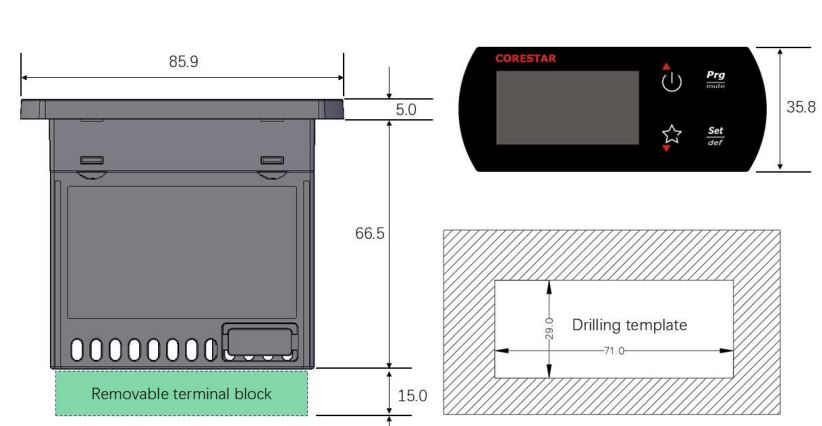 Controlador De Temperatura Corestar RX33RM01 Modbus 1 Relevo