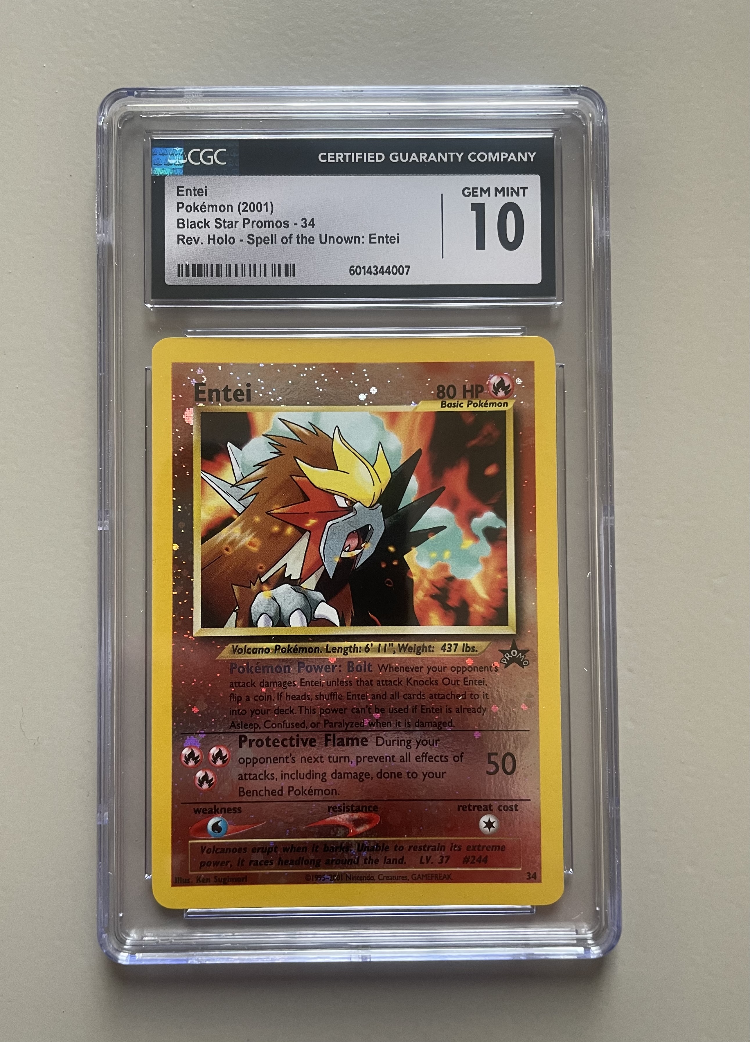 Entei Black Star Promo #34 Pokémon Card CGC 10